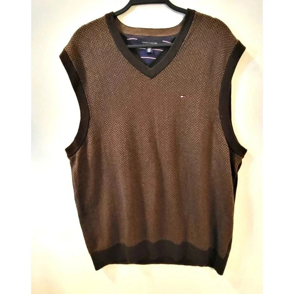 Tommy Hilfiger Brown Sweater Vest - Picture 1 of 6